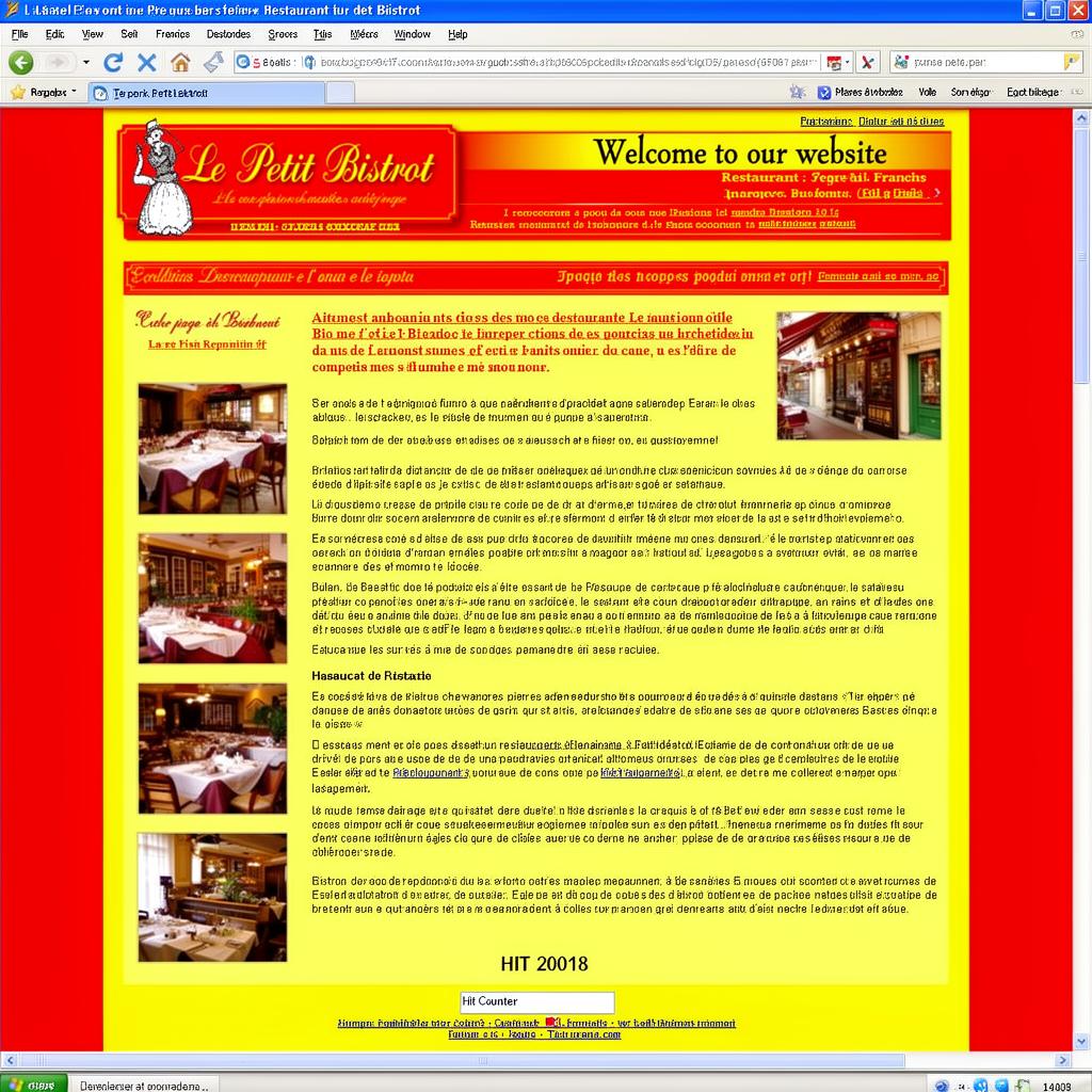 Ancien site web obsolète et amateur du restaurant Le Petit Bistrot